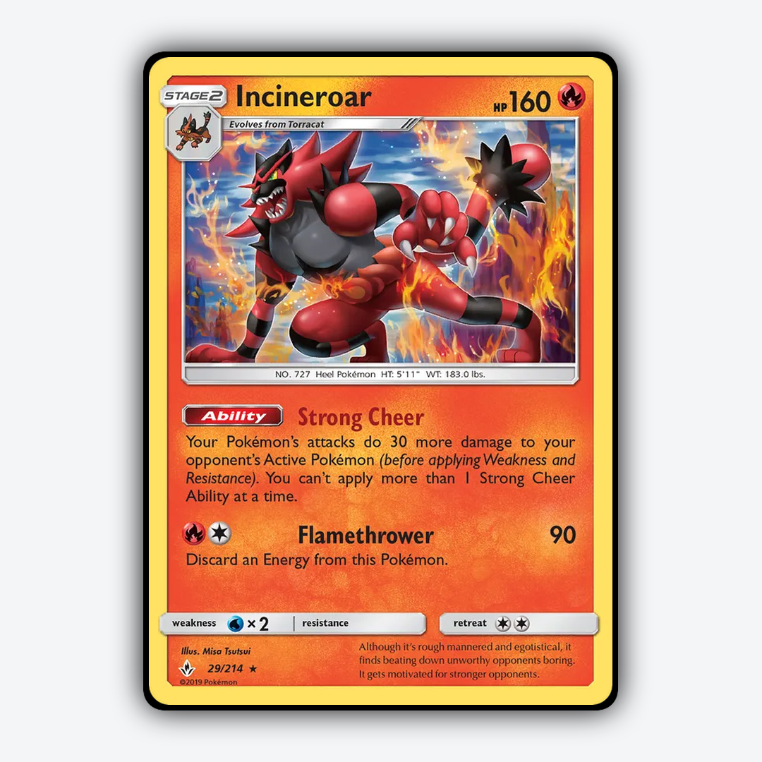 Incineroar 029/214 - Unbroken Bonds Set - Card Rug