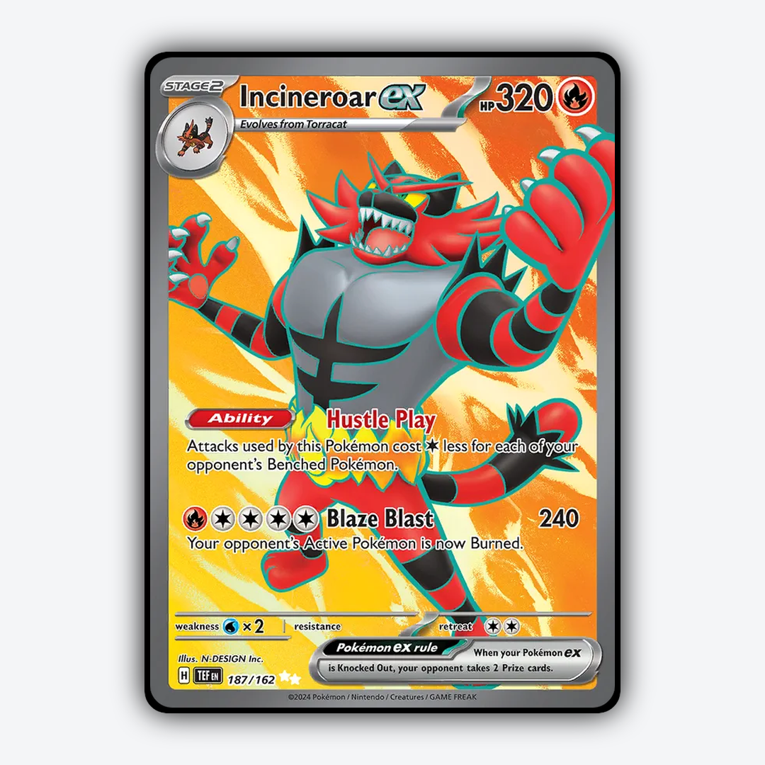 Incineroar ex 187/162 - Temporal Forces Set - Card Rug