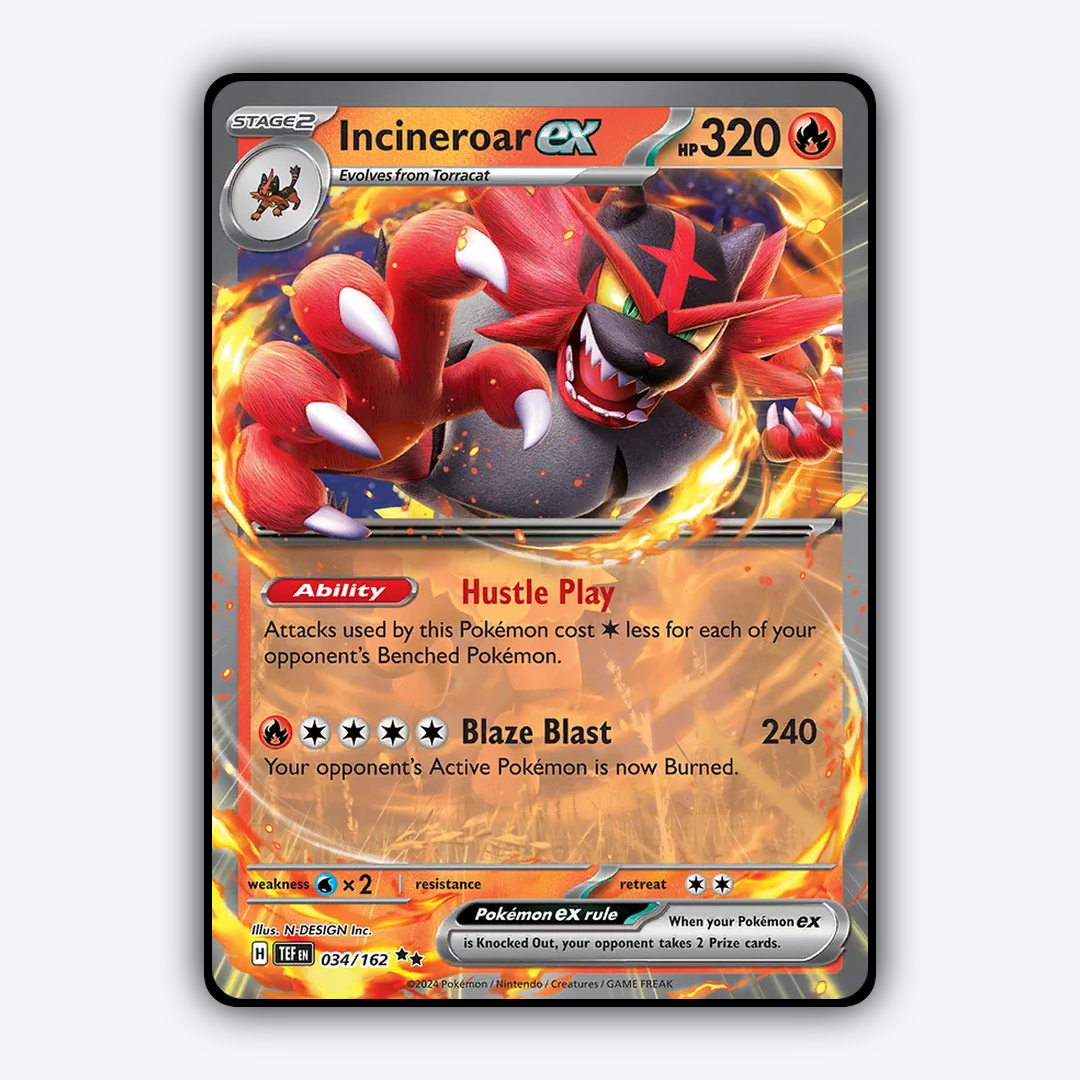 Incineroar ex 034/162 - Temporal Forces Set - Card Rug