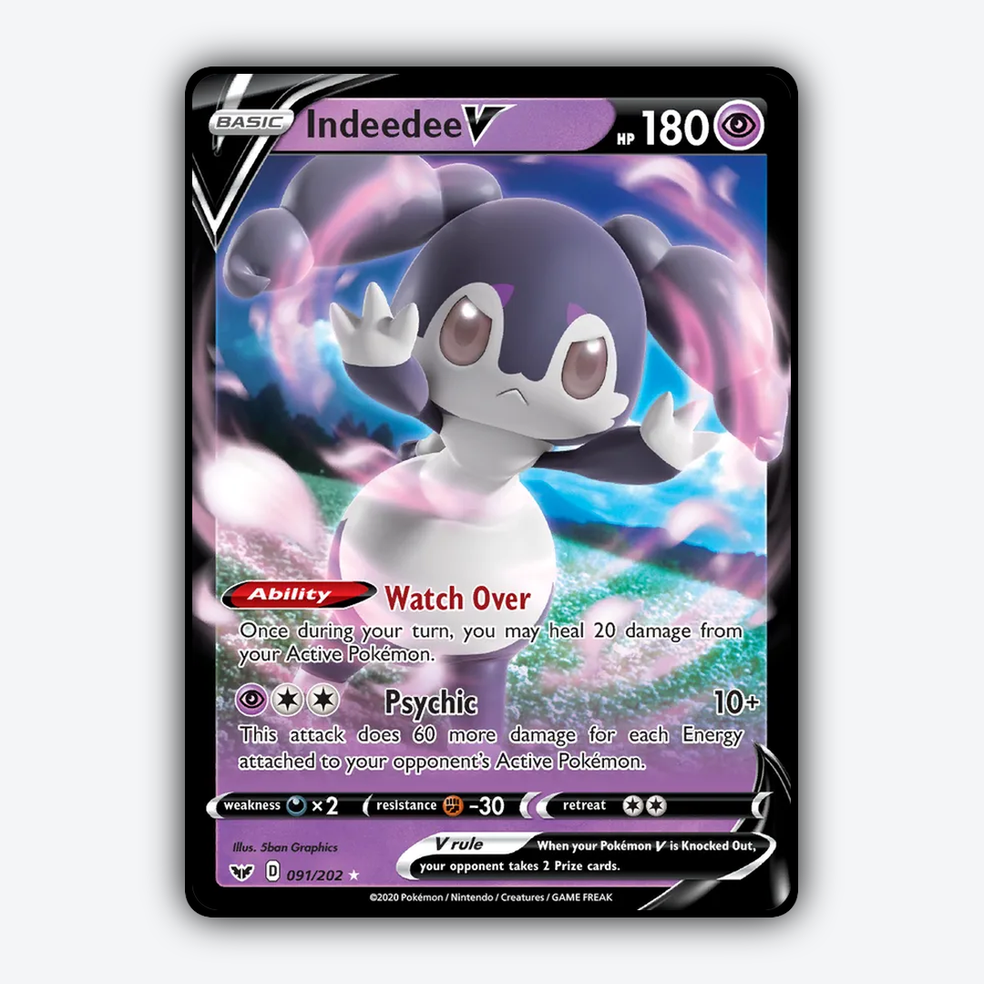 Indeedee V 091/202 - Sword & Shield Set - Card Rug
