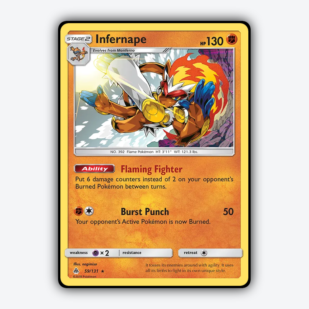 Infernape 059/131 - Forbidden Light Set - Card Rug
