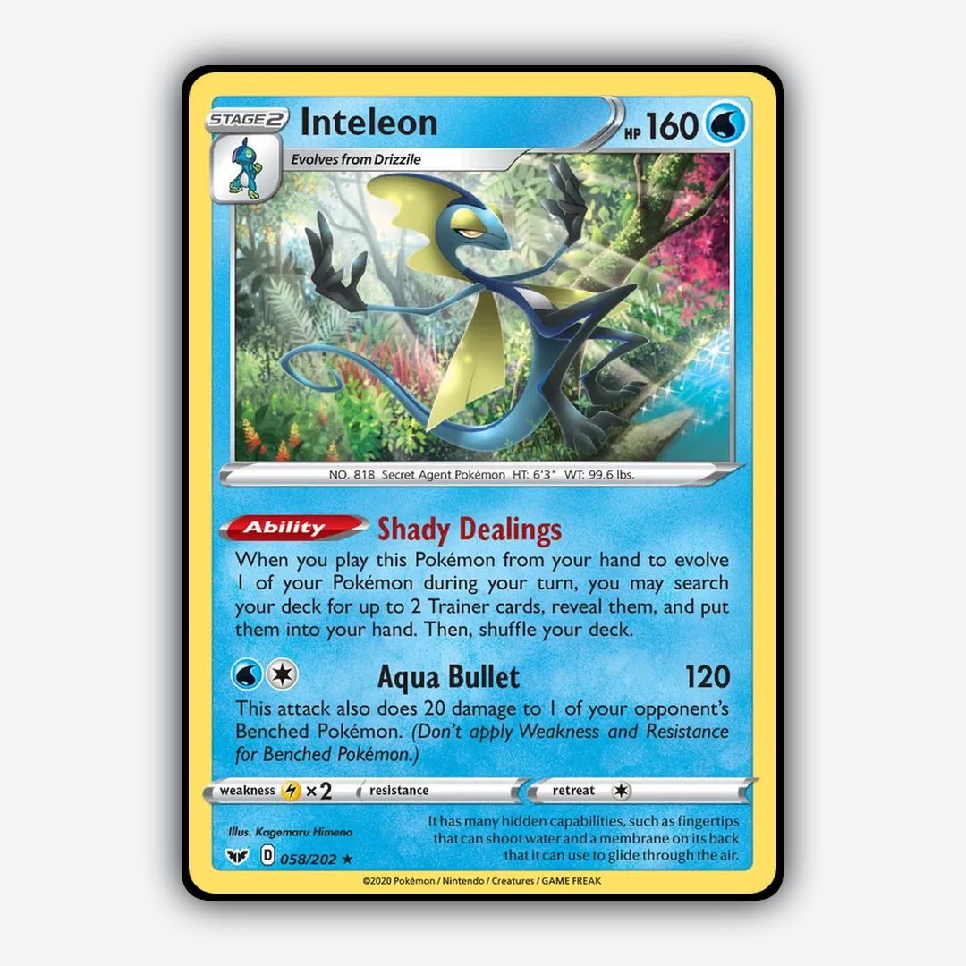 Inteleon 058/202 - Sword & Shield Set - Card Rug