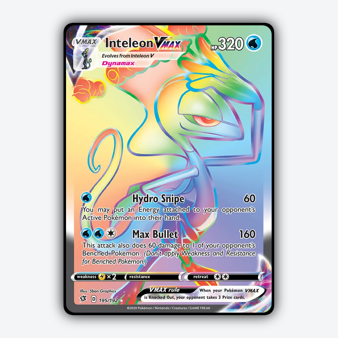 Inteleon VMAX 195/192 - Rebel Clash Set - Card Rug