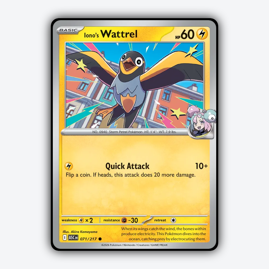 Iono's Wattrel 071/217 - Ascended Heroes Set - Card Rug