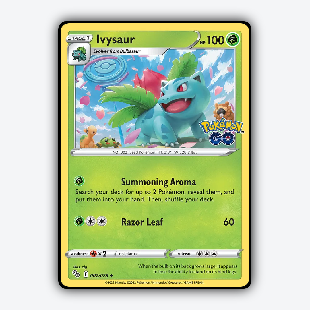 Ivysaur 002/78 - Pokémon GO Set - Card Rug
