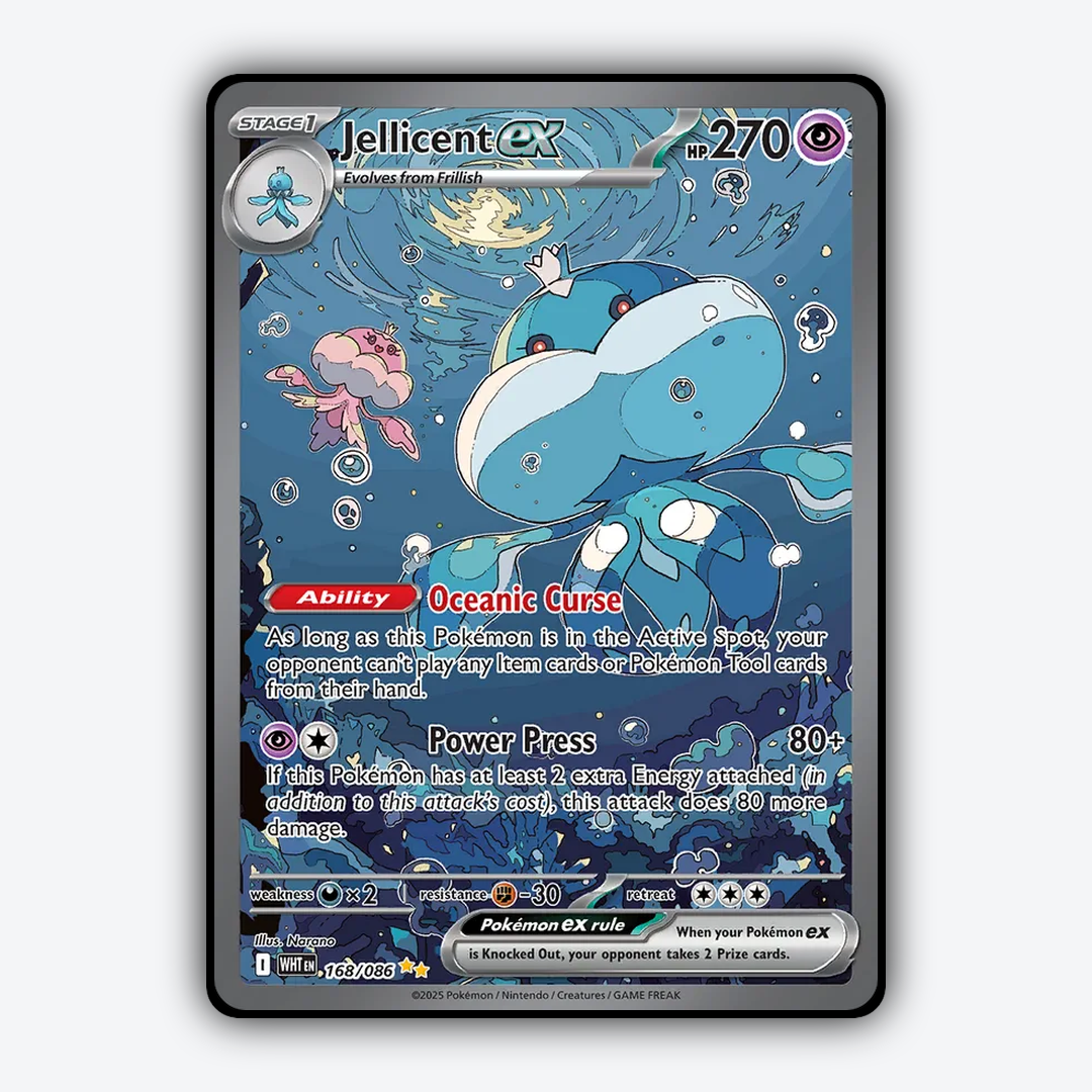Jellicent ex #168 - White Flare Set - Card Rug