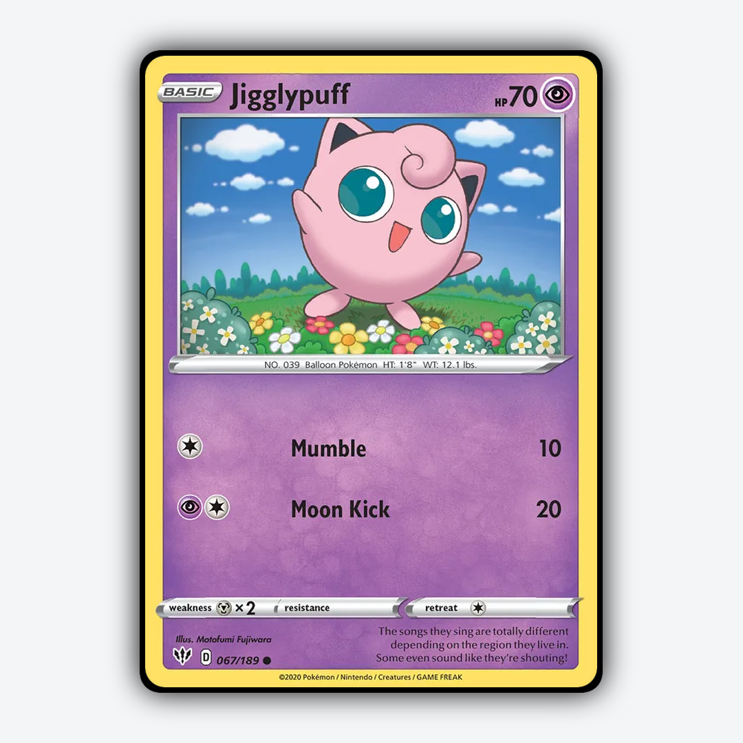 Jigglypuff 067/189 - Darkness Ablaze Set - Card Rug