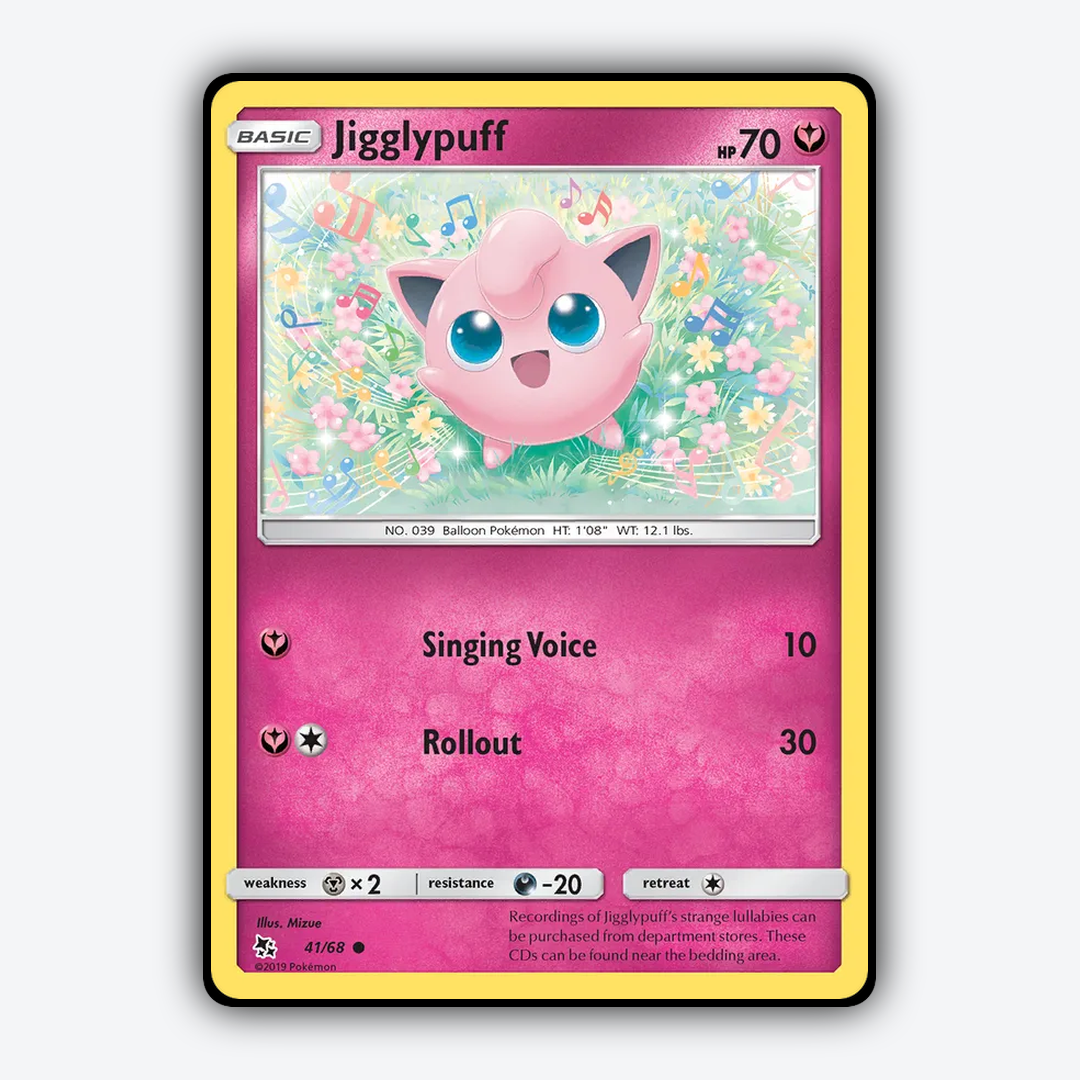 Jigglypuff 041/68 - Hidden Fates Set - Card Rug