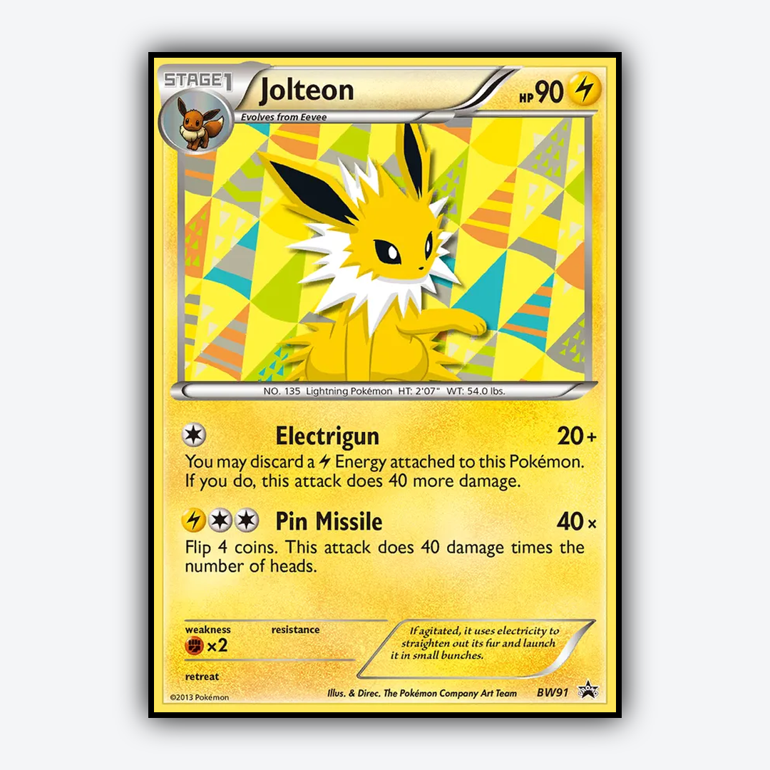 Jolteon #91 - BW Black Star Promos Set - Card Rug