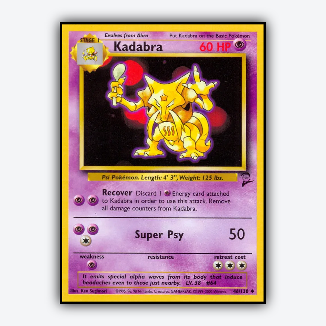 Kadabra 046/130 - Base Set 2 Set - Card Rug