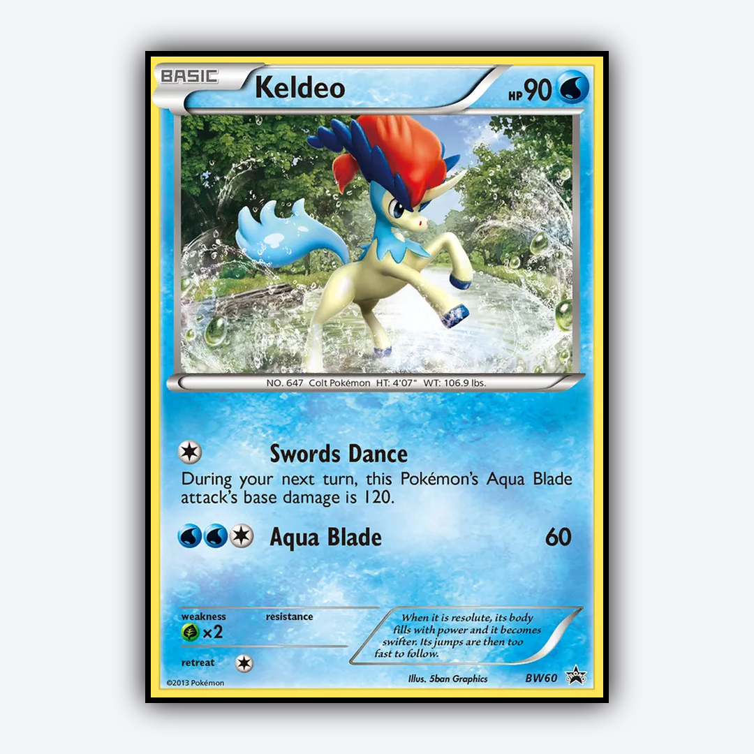Keldeo #60 - BW Black Star Promos Set - Card Rug
