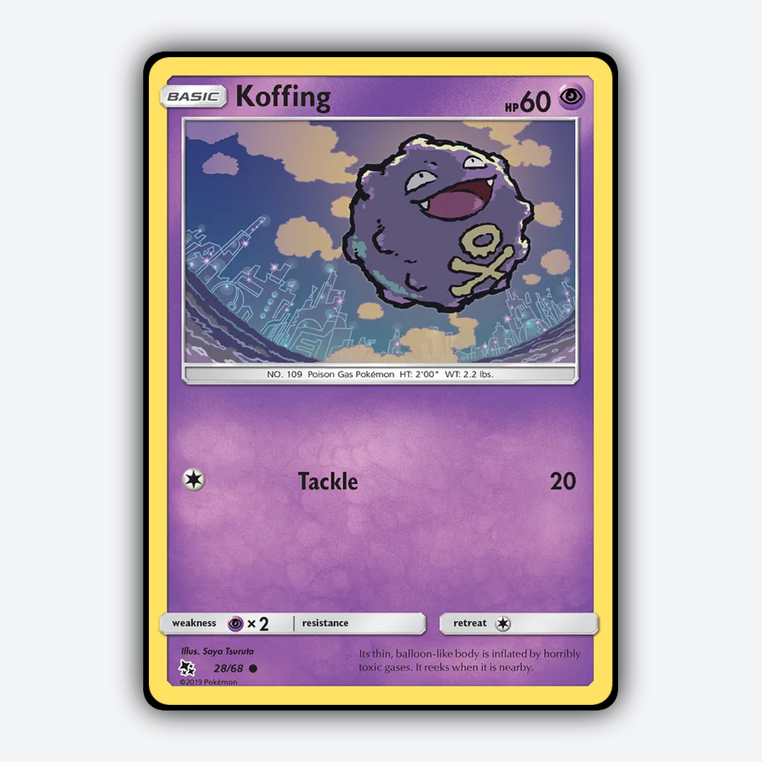 Koffing 028/68 - Hidden Fates Set - Card Rug
