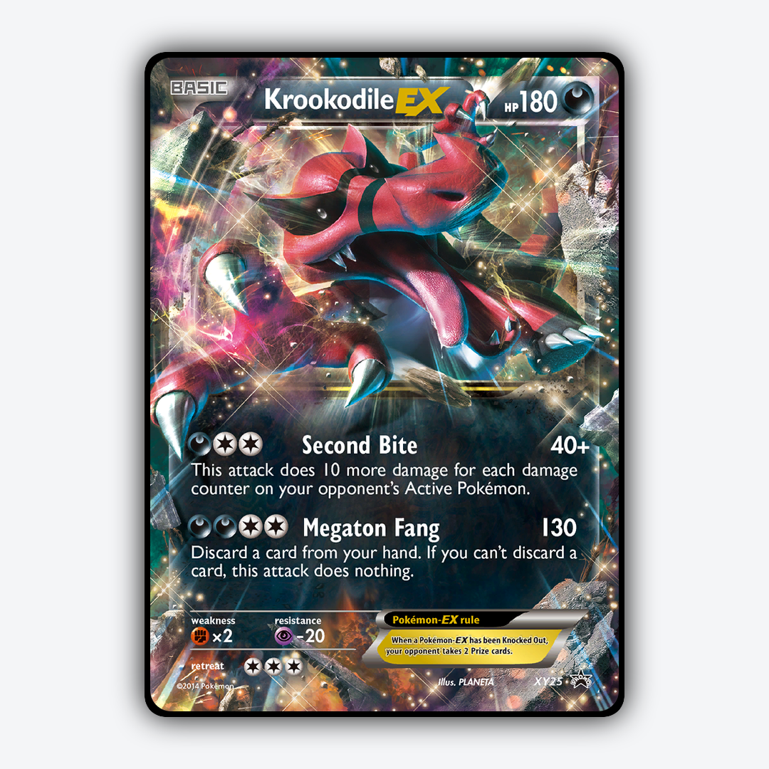 Krookodile-EX #25 - XY Black Star Promos Set - Card Rug