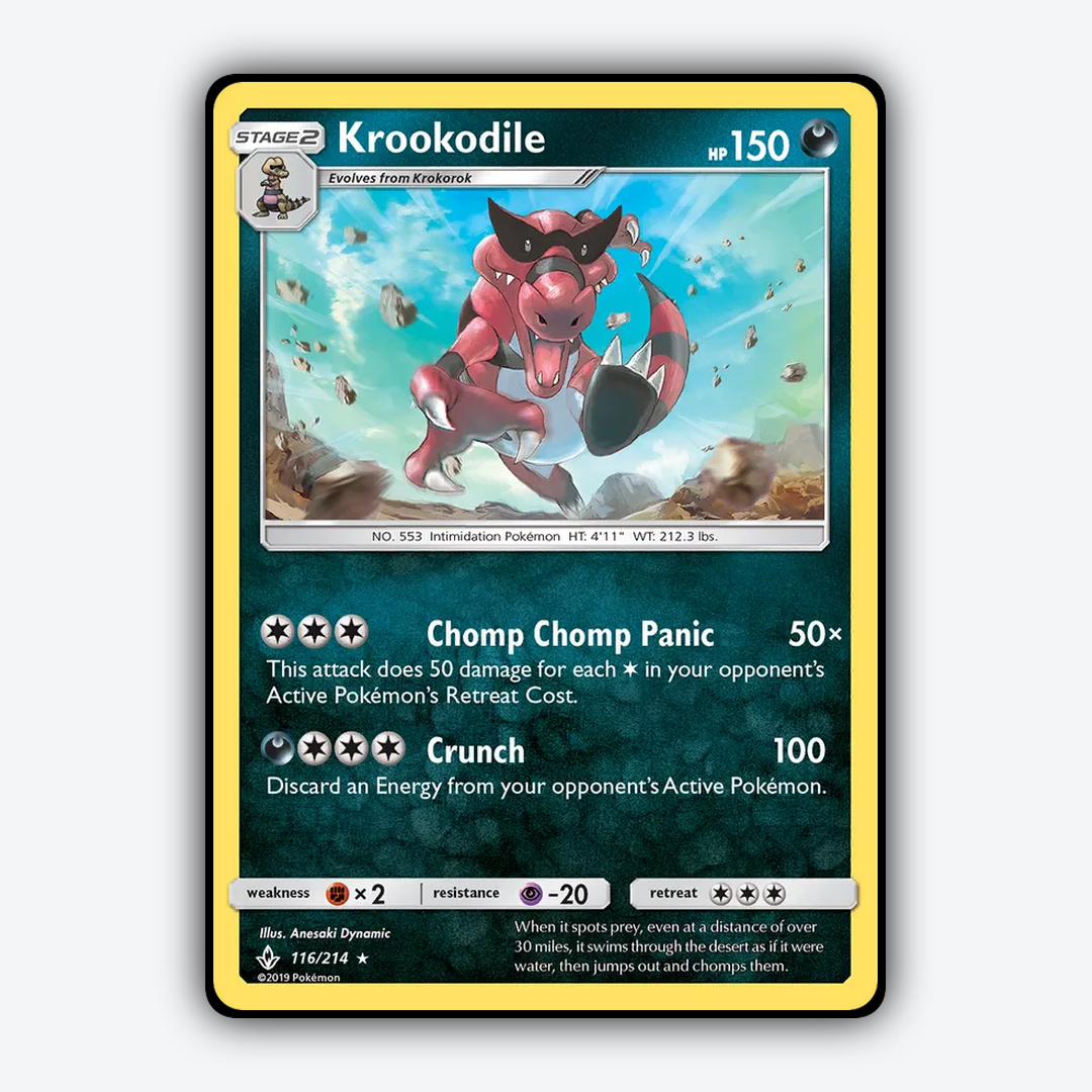 Krookodile 116/214 - Unbroken Bonds Set - Card Rug