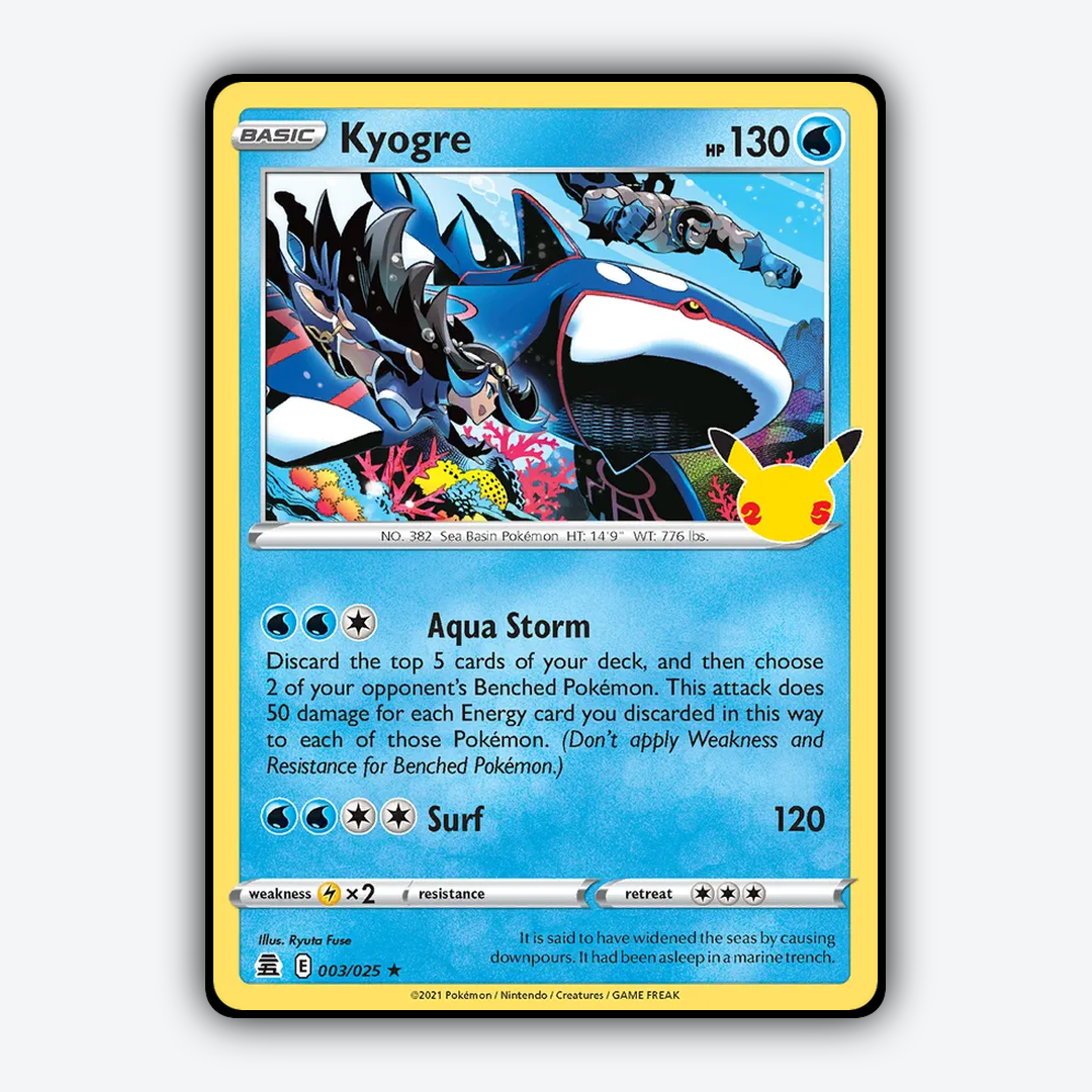 Kyogre #25 - Celebrations Set - Card Rug