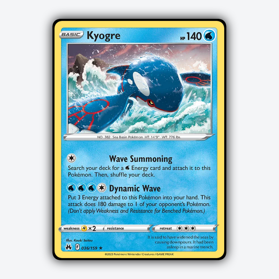 Kyogre 036/159 - Crown Zenith Set - Card Rug