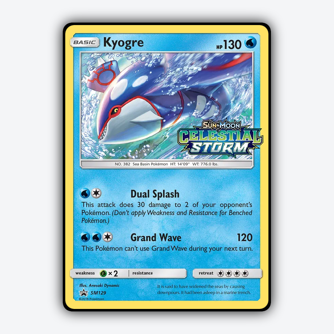 Kyogre #129 - SM Black Star Promos Set - Card Rug