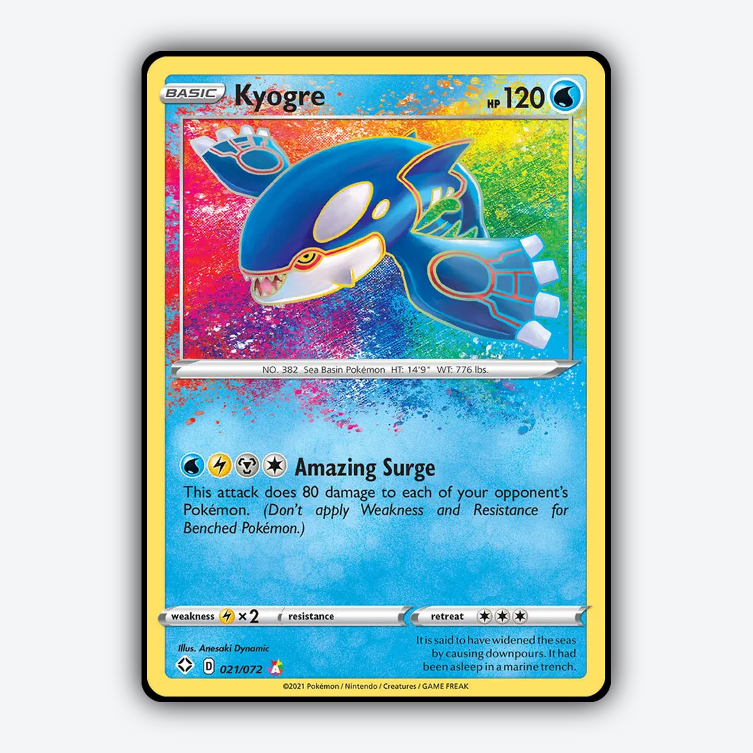 Kyogre 021/72 - Shining Fates Set - Card Rug