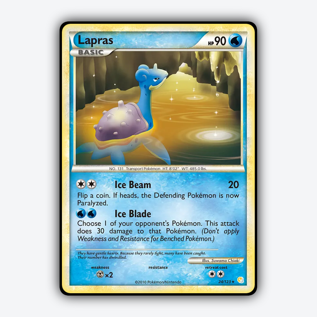 Lapras 024/123 - HeartGold & SoulSilver Set - Card Rug