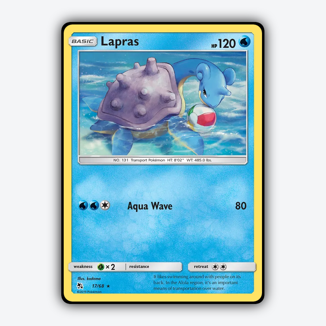 Lapras 017/68 - Hidden Fates Set - Card Rug