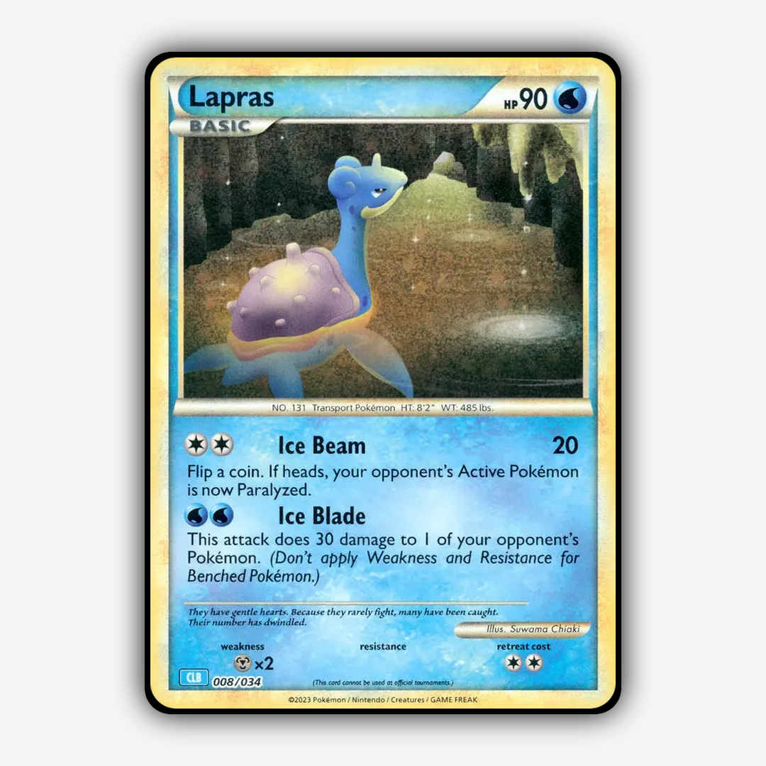 Lapras 008/034 - Pokémon TCG Classic - Blastoise Set - Card Rug