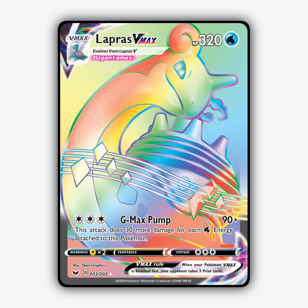Lapras VMAX 203/202 - Sword & Shield Set - Card Rug