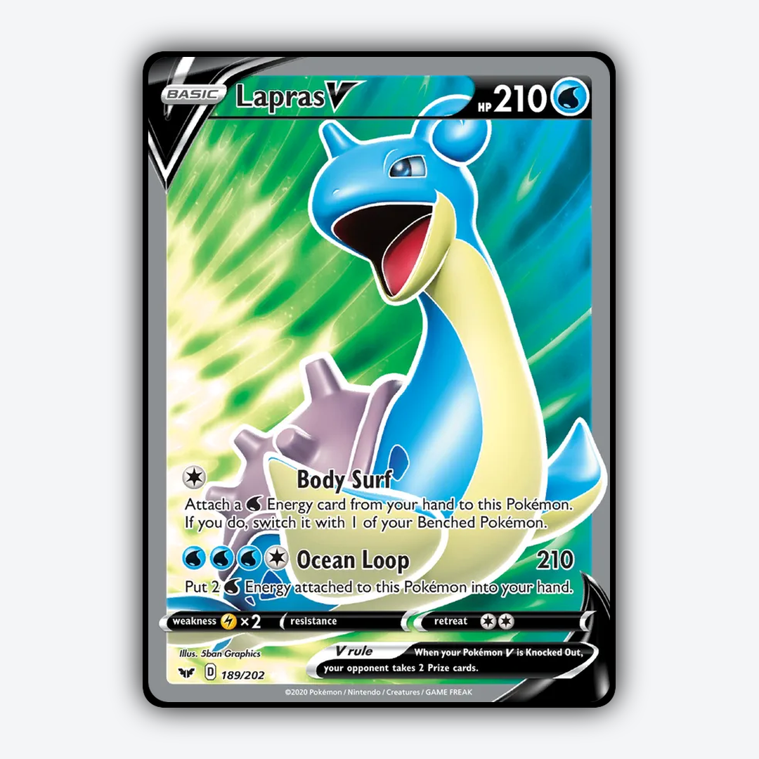 Lapras V 189/202 - Sword & Shield Set - Card Rug