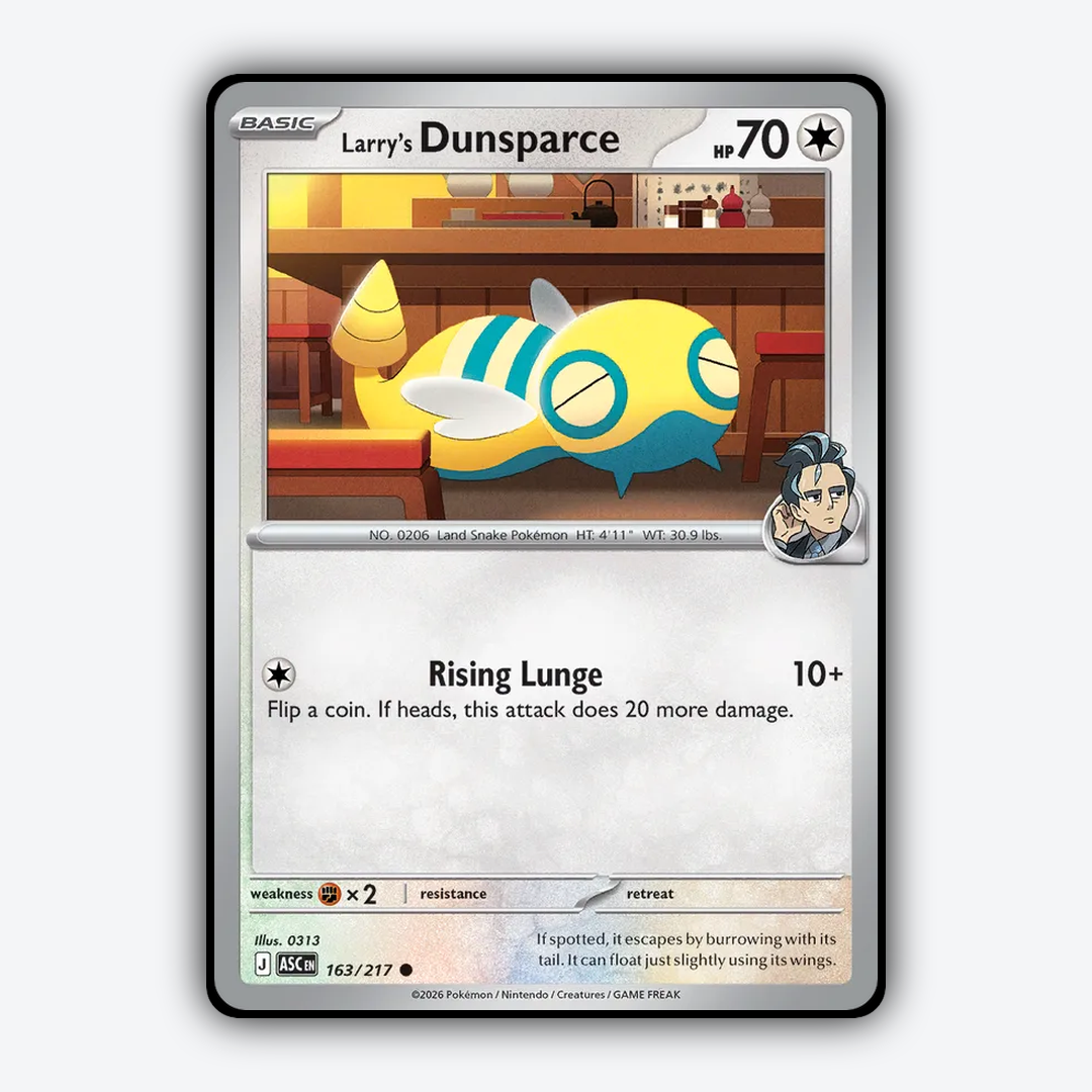 Larry's Dunsparce 163/217 - Ascended Heroes Set - Card Rug