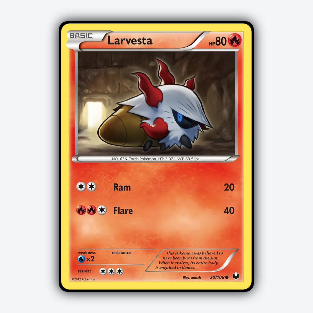 Larvesta 020/108 - Dark Explorers Set - Card Rug