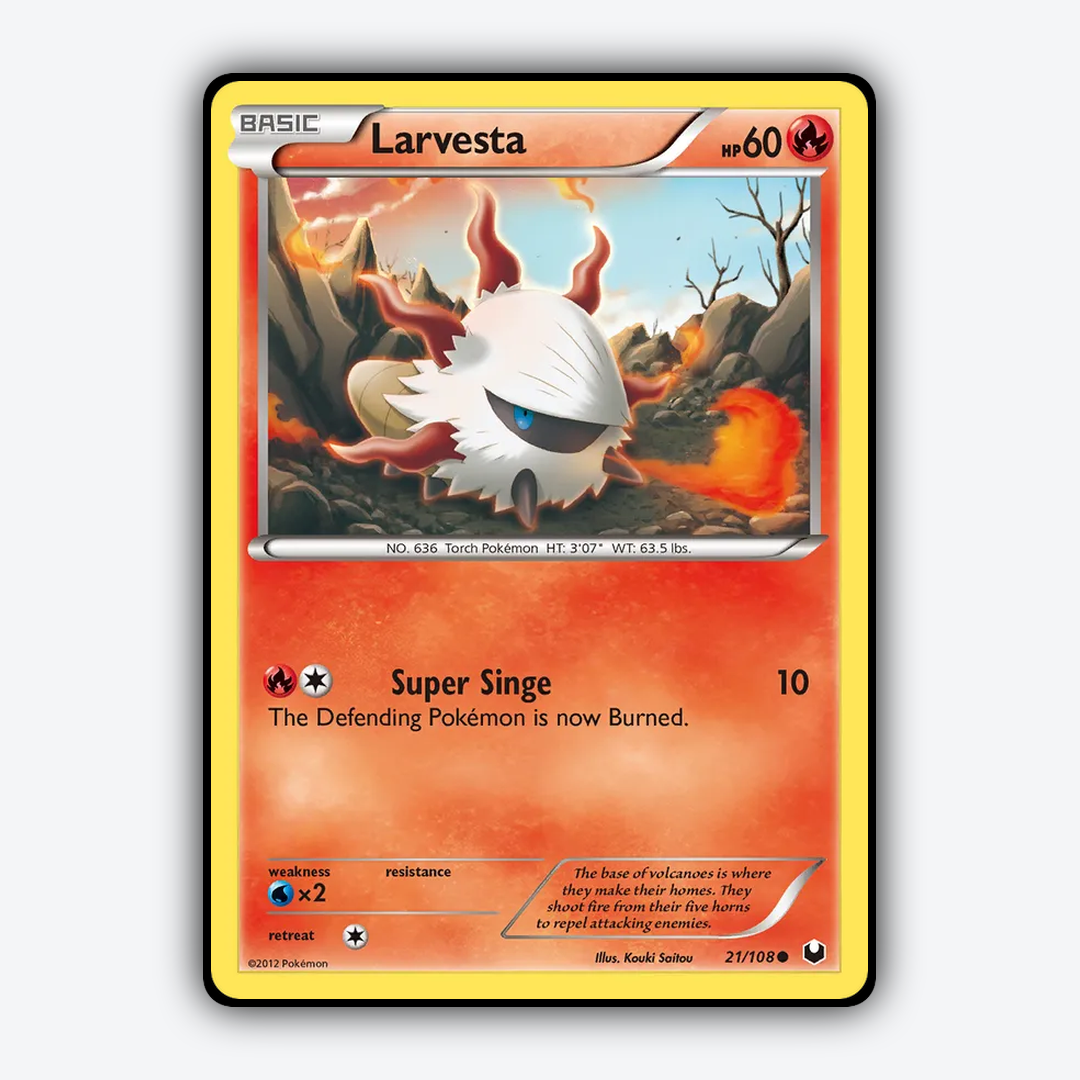 Larvesta 021/108 - Dark Explorers Set - Card Rug