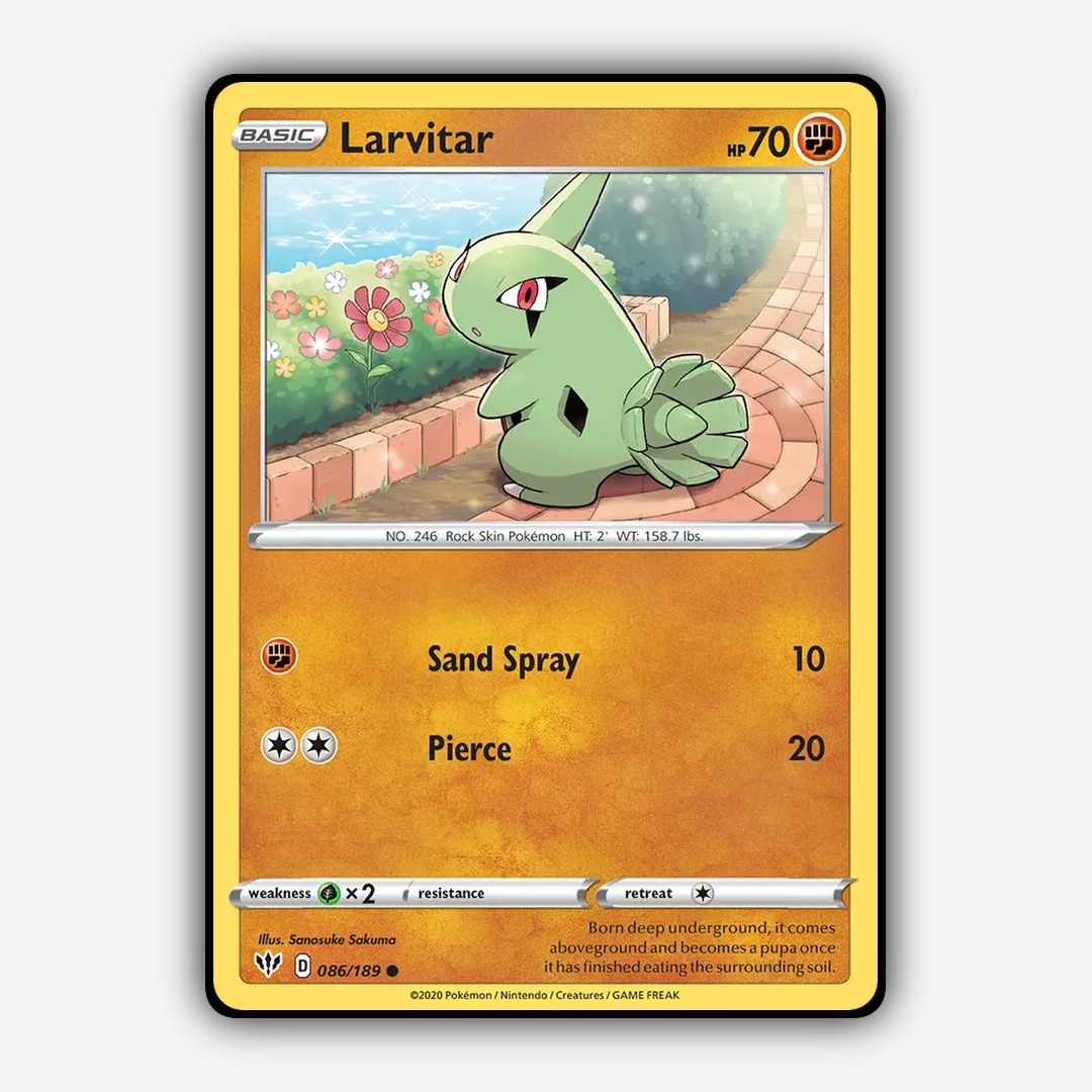 Larvitar 086/189 - Darkness Ablaze Set - Card Rug