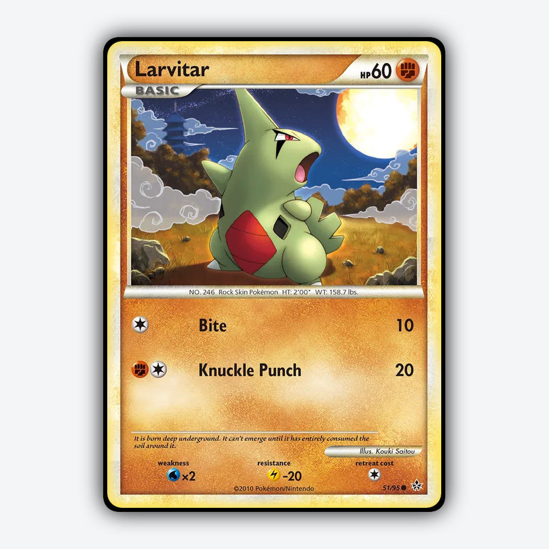 Larvitar 051/95 - HS—Unleashed Set - Card Rug