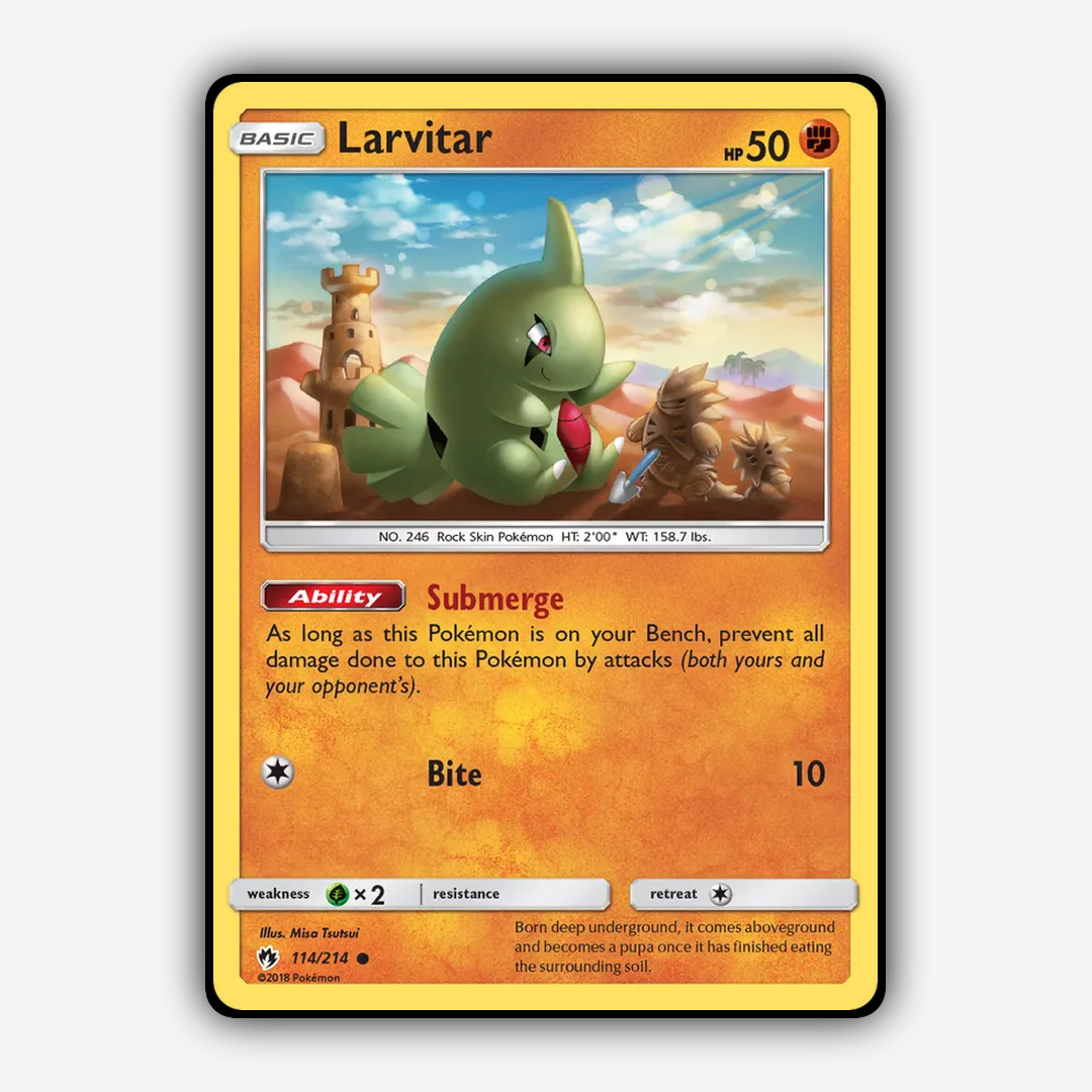 Larvitar 114/214 - Lost Thunder Set - Card Rug