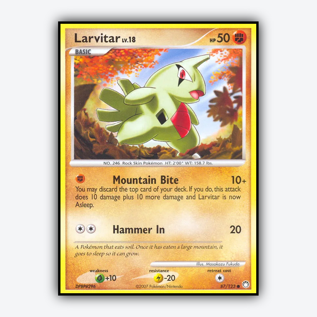 Larvitar 087/123 - Mysterious Treasures Set - Card Rug