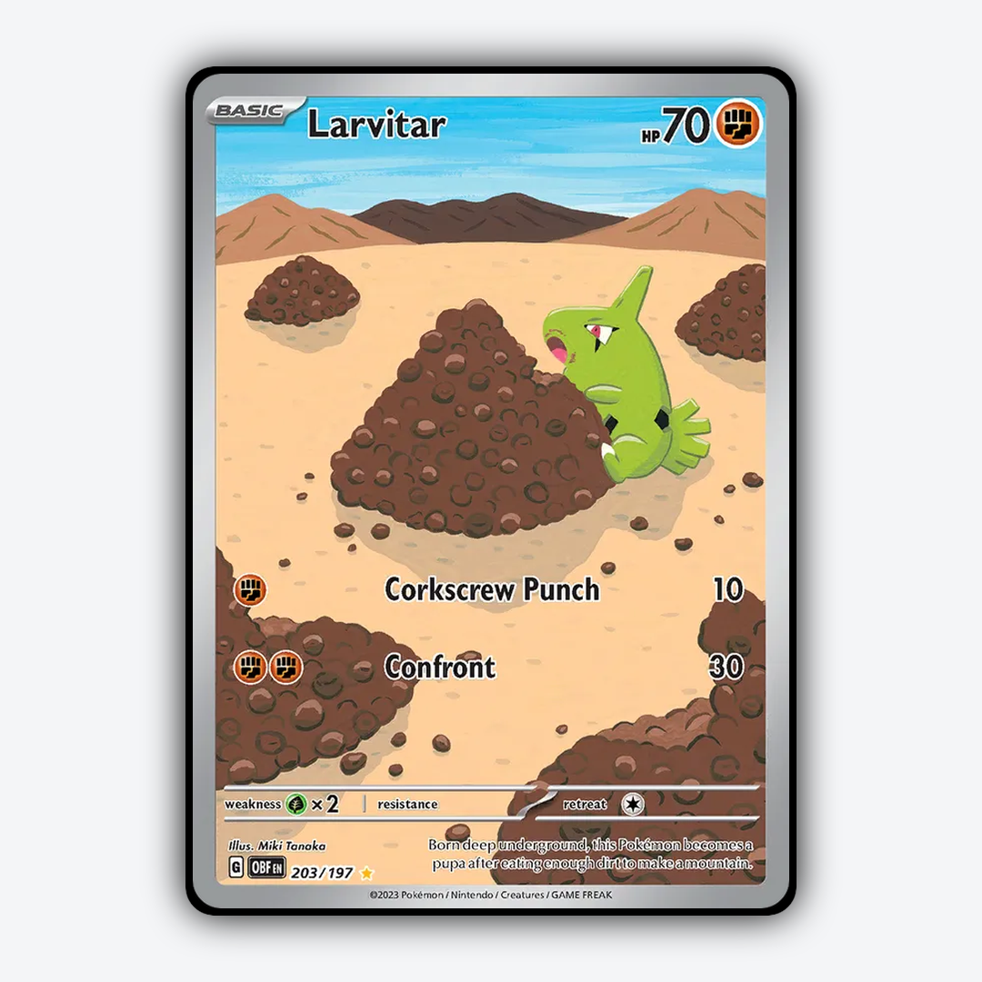 Larvitar #203 - Obsidian Flames Set - Card Rug