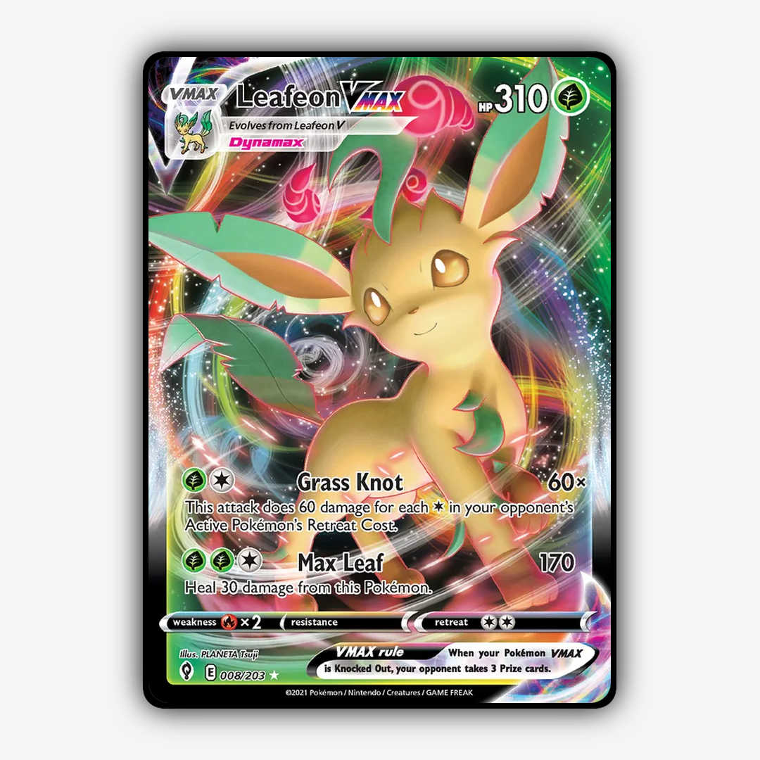 Leafeon VMAX #8 - Evolving Skies Set - Card Rug