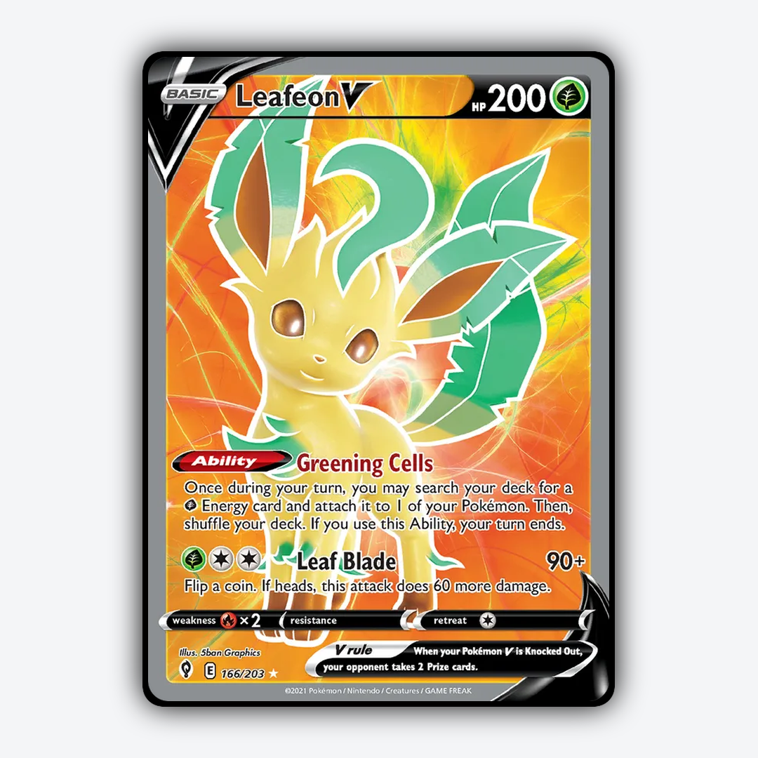 Leafeon V #166 - Evolving Skies Set - Card Rug