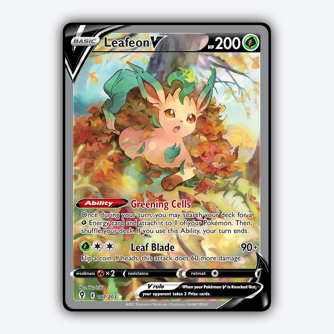 Leafeon V #167 - Evolving Skies Set - Card Rug