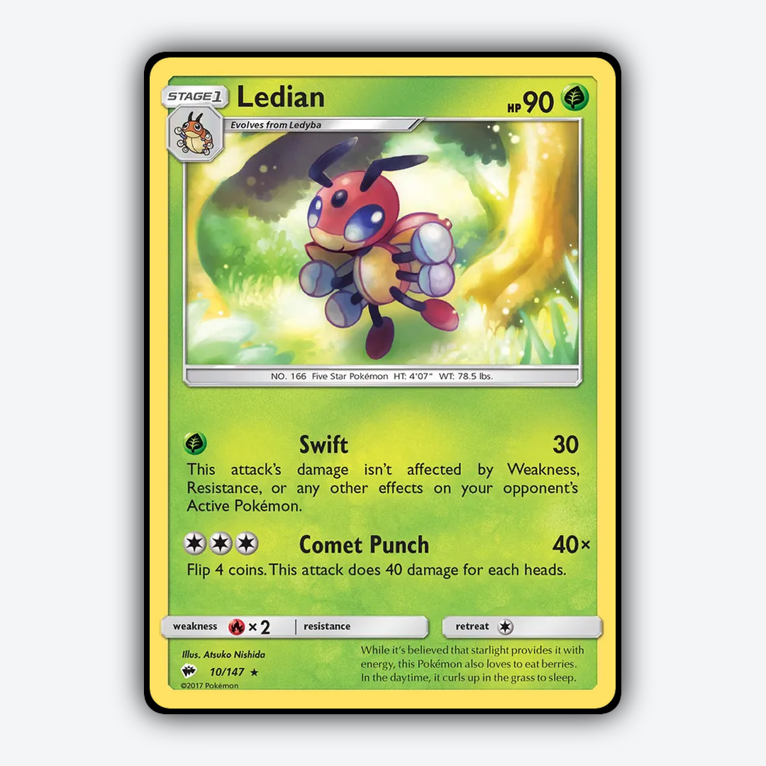 Ledian 010/147 - Burning Shadows Set - Card Rug