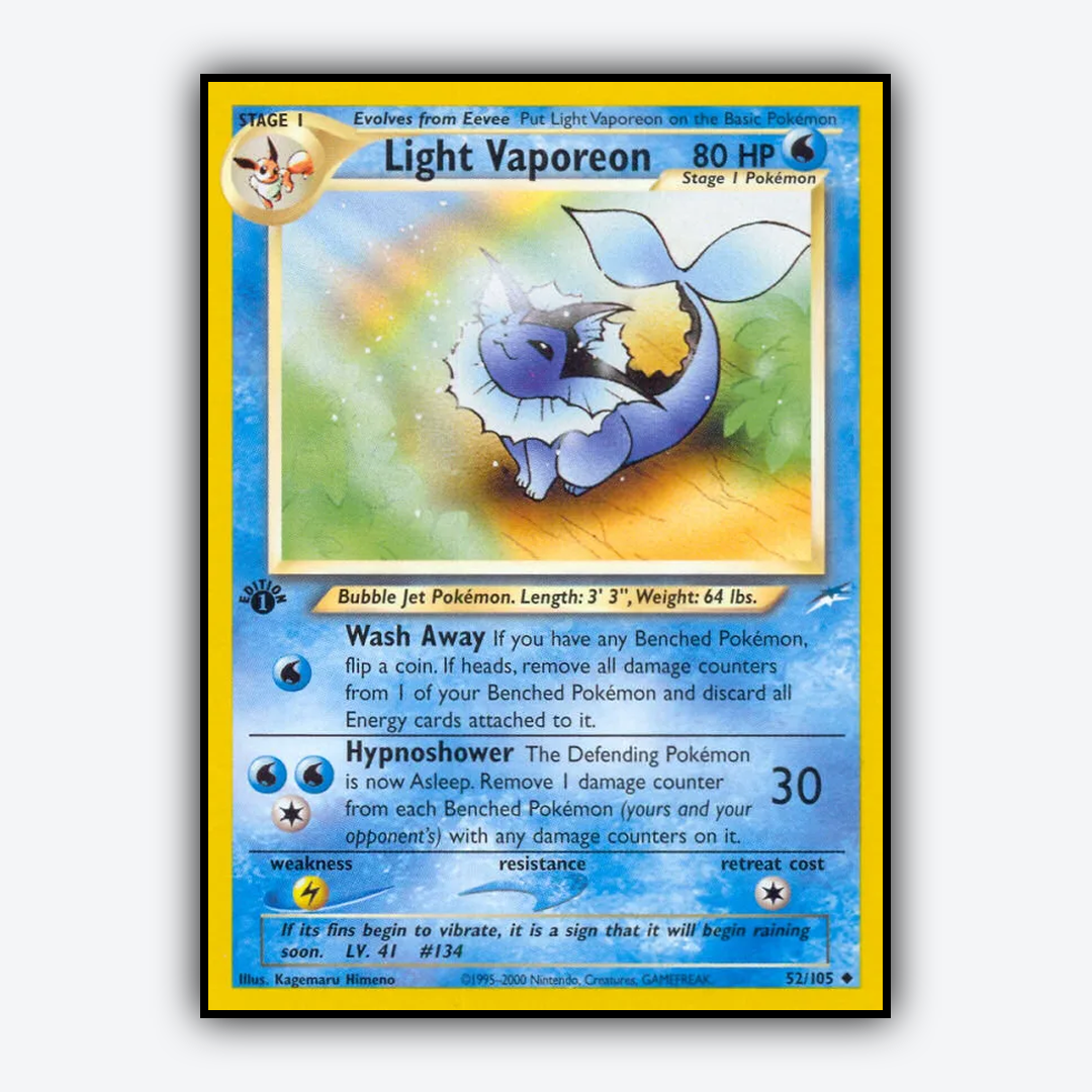 Light Vaporeon 052/105 - Neo Destiny Set - Card Rug