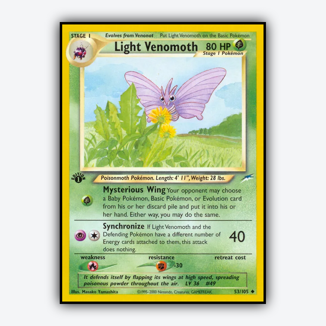 Light Venomoth 053/105 - Neo Destiny Set - Card Rug