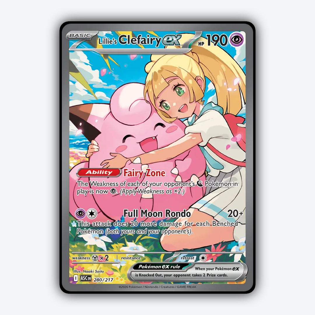 Lillie's Clefairy ex 280/217 - Ascended Heroes Set - Card Rug
