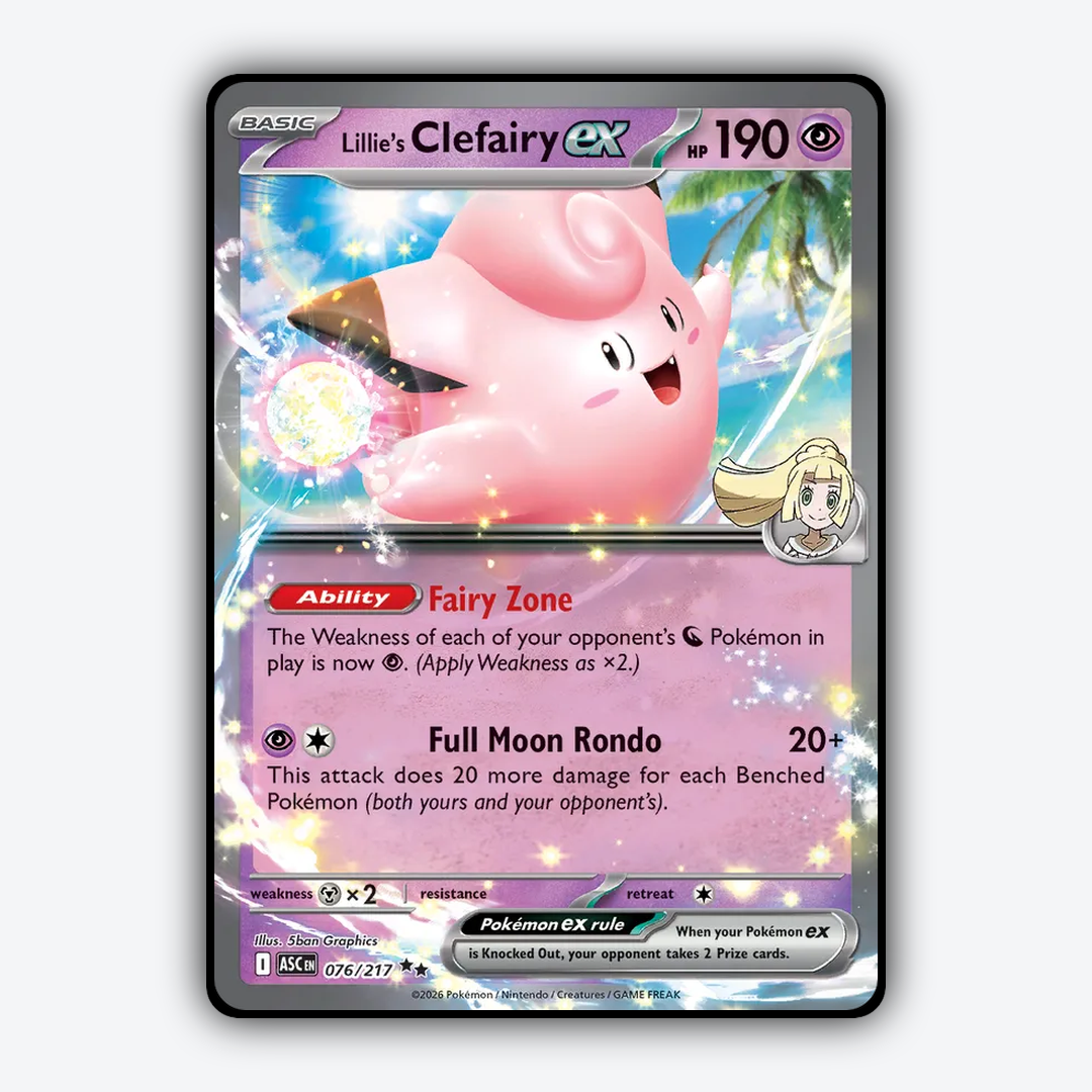 Lillie's Clefairy ex 076/217 - Ascended Heroes Set - Card Rug