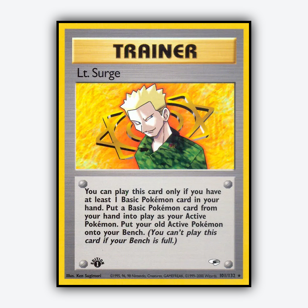 Lt. Surge 101/132 - Gym Heroes Set - Card Rug
