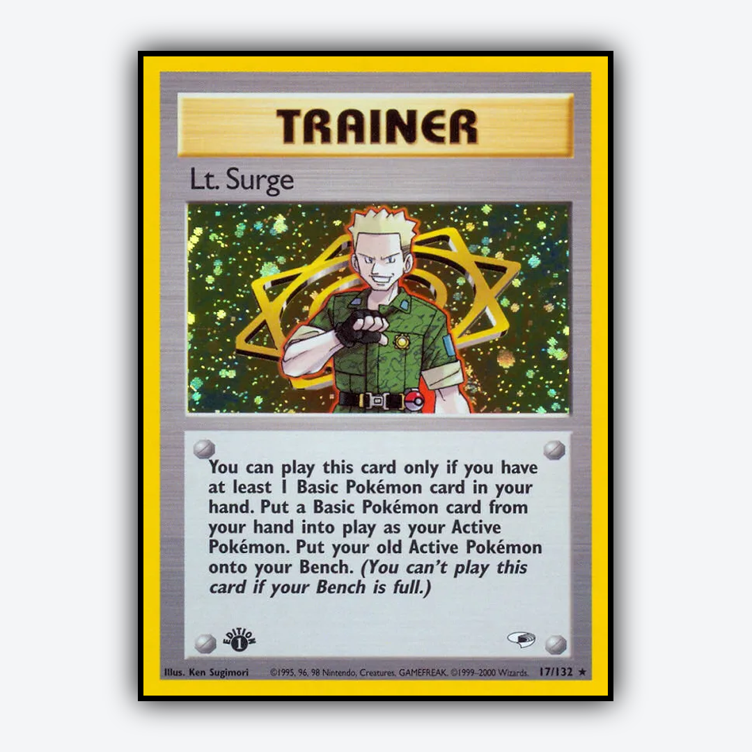 Lt. Surge 017/132 - Gym Heroes Set - Card Rug