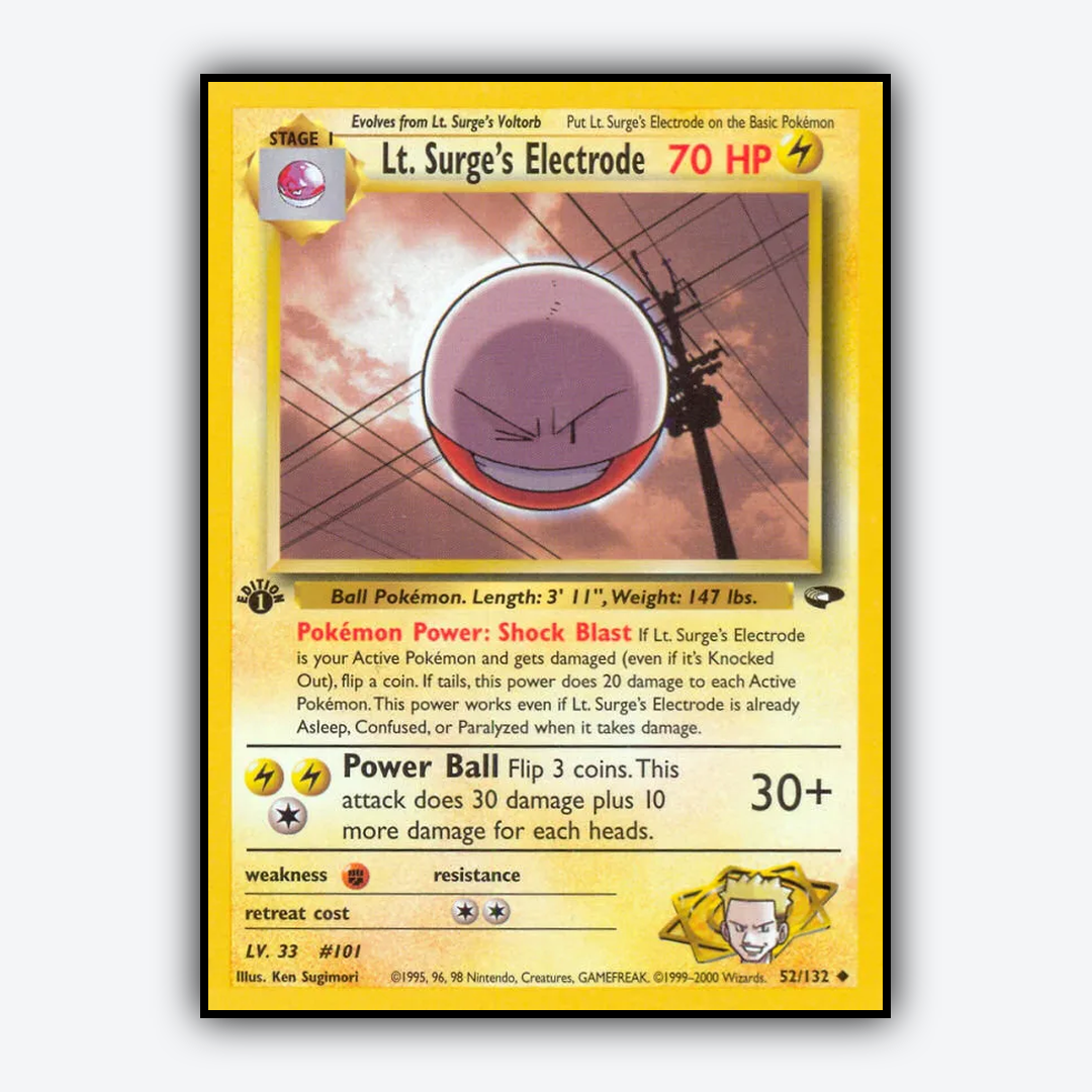 Lt. Surge's Electrode 052/132 - Gym Challenge Set - Card Rug