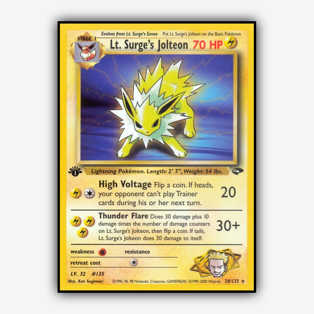 Lt. Surge's Jolteon 028/132 - Gym Challenge Set - Card Rug