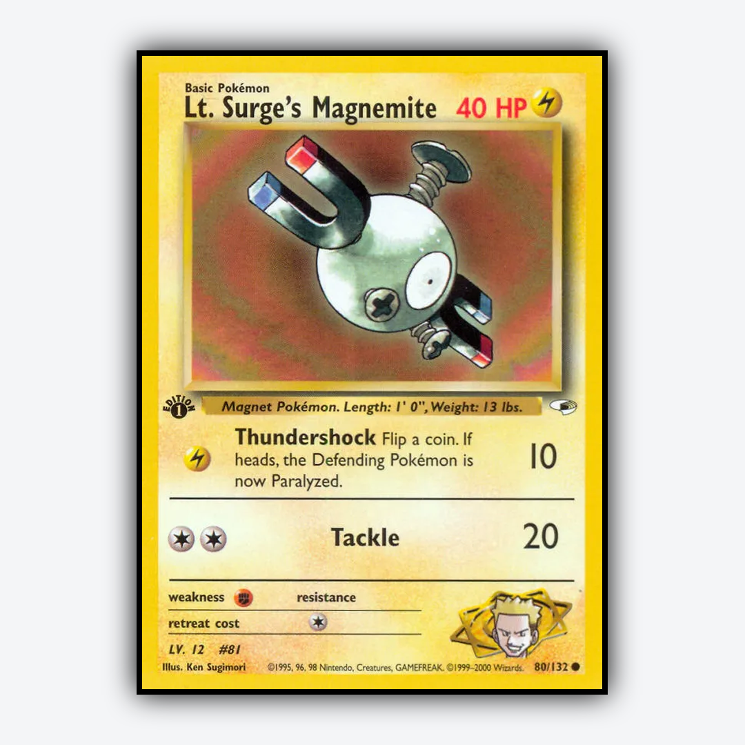 Lt. Surge's Magnemite 080/132 - Gym Heroes Set - Card Rug
