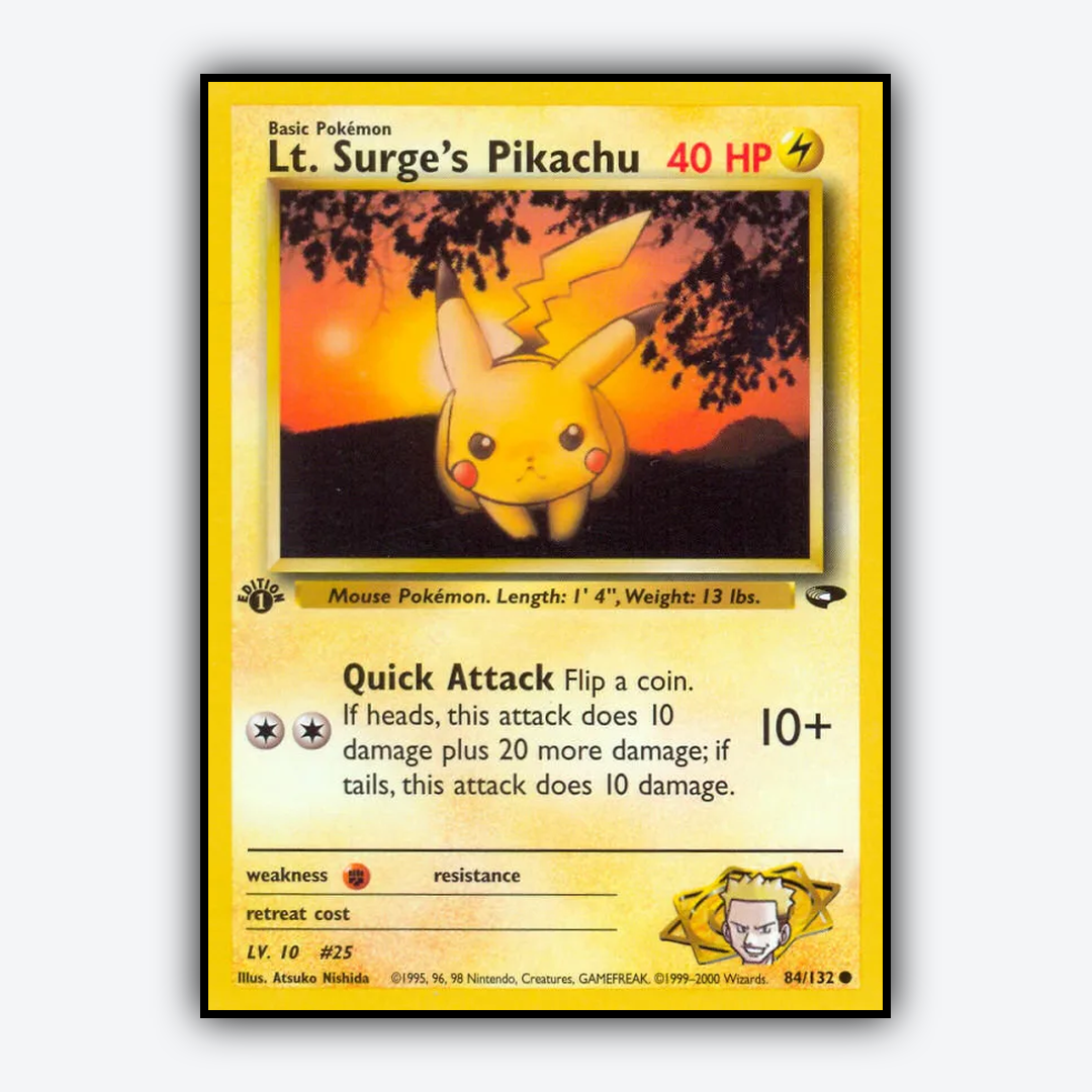 Lt. Surge's Pikachu 084/132 - Gym Challenge Set - Card Rug