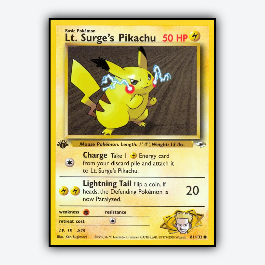 Lt. Surge's Pikachu 081/132 - Gym Heroes Set - Card Rug